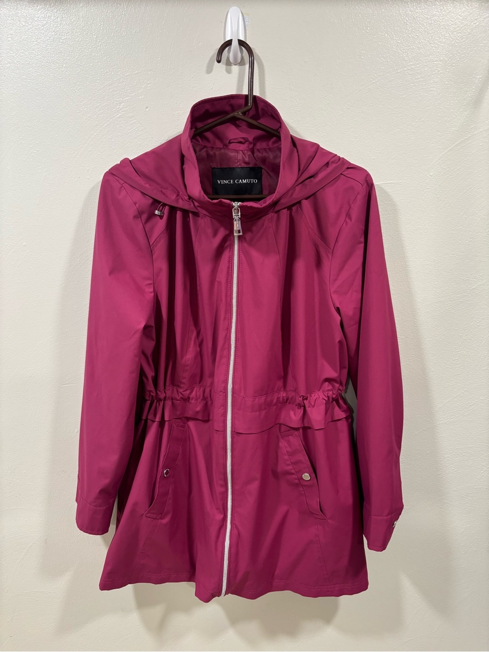 Vince Camuto Magenta Hooded Anorak Jacket